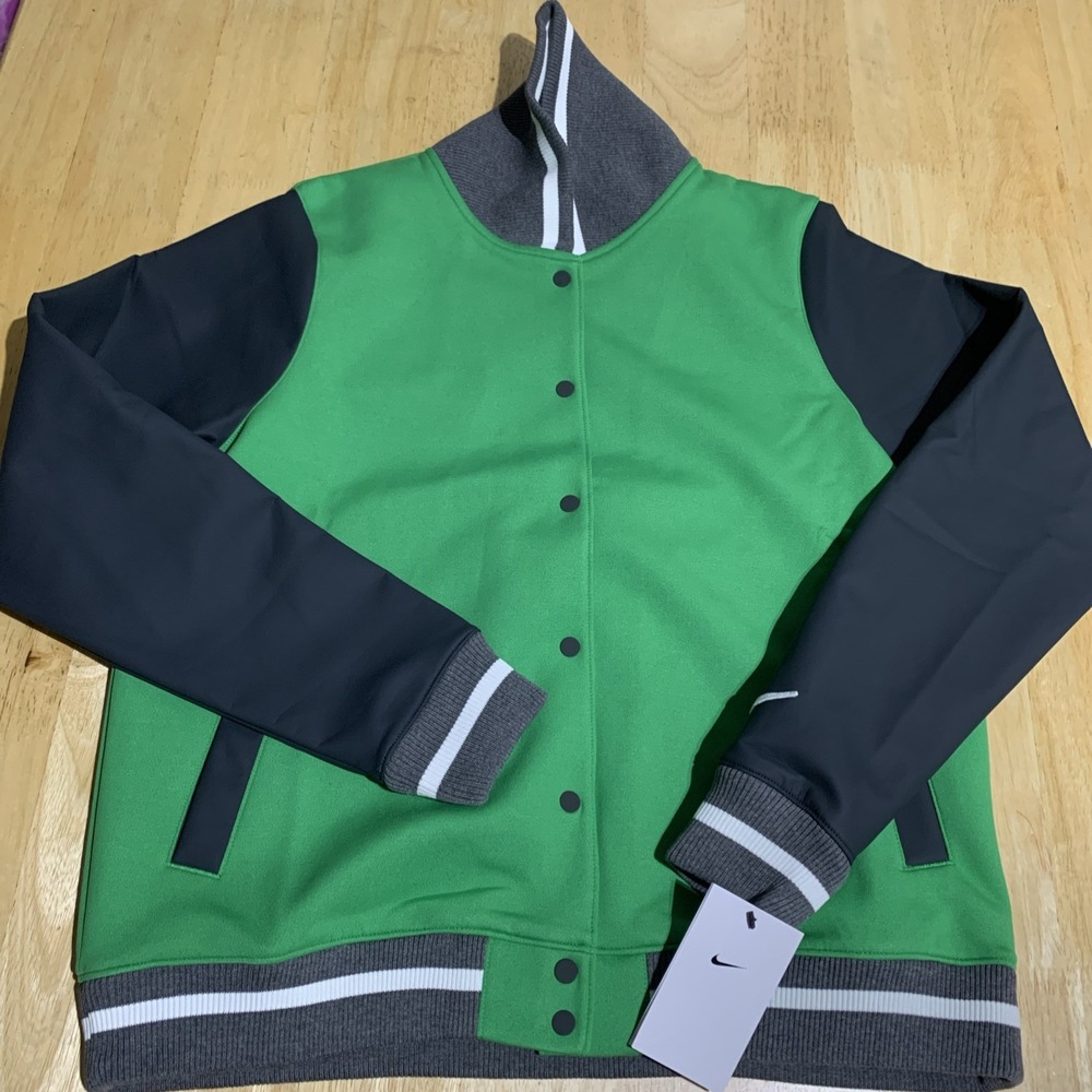Nike Oregon Ducks Stock Football Letterman Jacket Women's Medium Green Not Logo